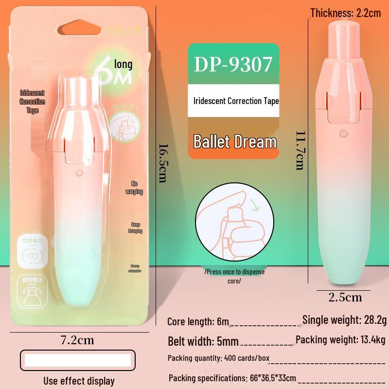 Dreamy Gradient Large Capacity Push-Button Correction Tape - Student Eraser Tape 