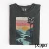 Retro Wilderness Bear River Graphic Tee, Mountain Forest Nature Shirt, Rustic Outdoor Explorer Style Top, Comfort Colors® Wildlife Gift Tee