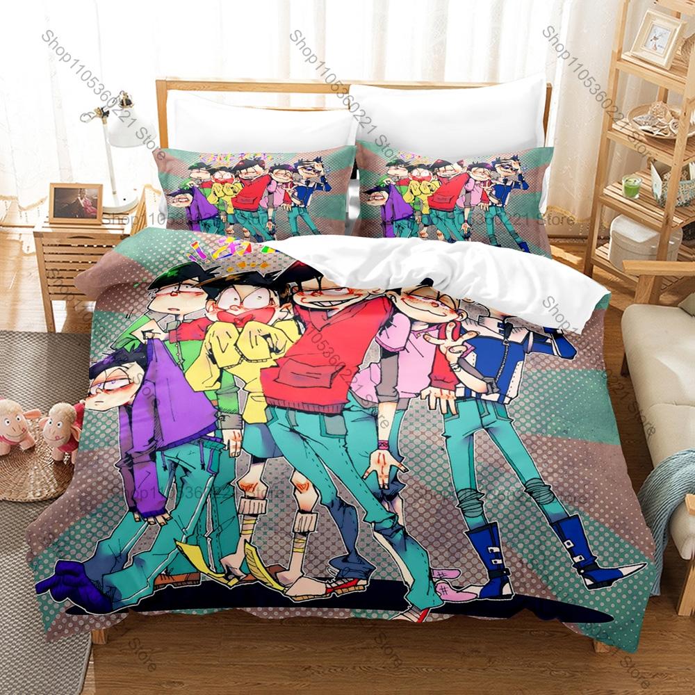 Funny Osomatsu San Theme Bedding Set 3 Piece Duvet Cover Set Home Textile For Kpop Fans Gift For Fans Bedroom Decor