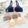 Gathering Stripe Soft Molded Cup Bra for Middle-Aged and Elderly Women