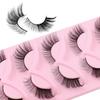 New Slanted Fox Eye False Eyelashes, 5 Pairs, Natural Thick Curled Eyelashes, Simulated Cat Eye Eyelashes