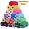 110Yards Handmade Boho Decor 3Mm 100% Colorful Cotton Cord Rope Thread Twisted Macrame String Diy Home Wedding Decoration Supply