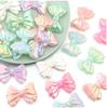 10 Stück/Los Gelee-Farben Schleife Acrylperlen Anhänger Beschichtete Farbe Schleife Lose Perlen für Handgemachtes Armband Halskette Schmuckzubehör