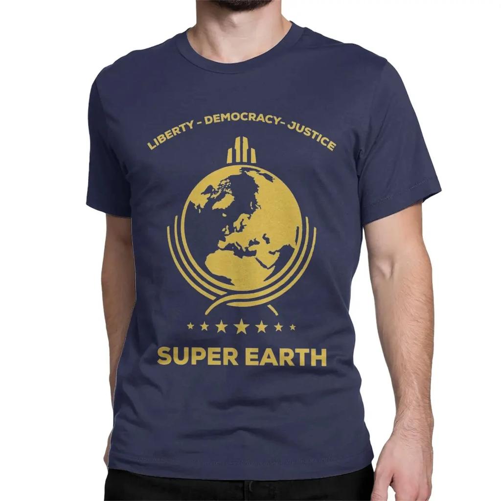 Helldivers Super Earth Tauchen in die Hölle für Männer Frauen T-Shirts Vintage T-Shirts Kurzarm T-Shirts Reine Baumwolle Große Größen Tops