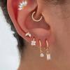 2PC Edelstahl Kleine Huggies Creolen Für Frauen Winzige Kristall Zirkonia Anhänger Knorpel Ohrringe Piercing Schmuck