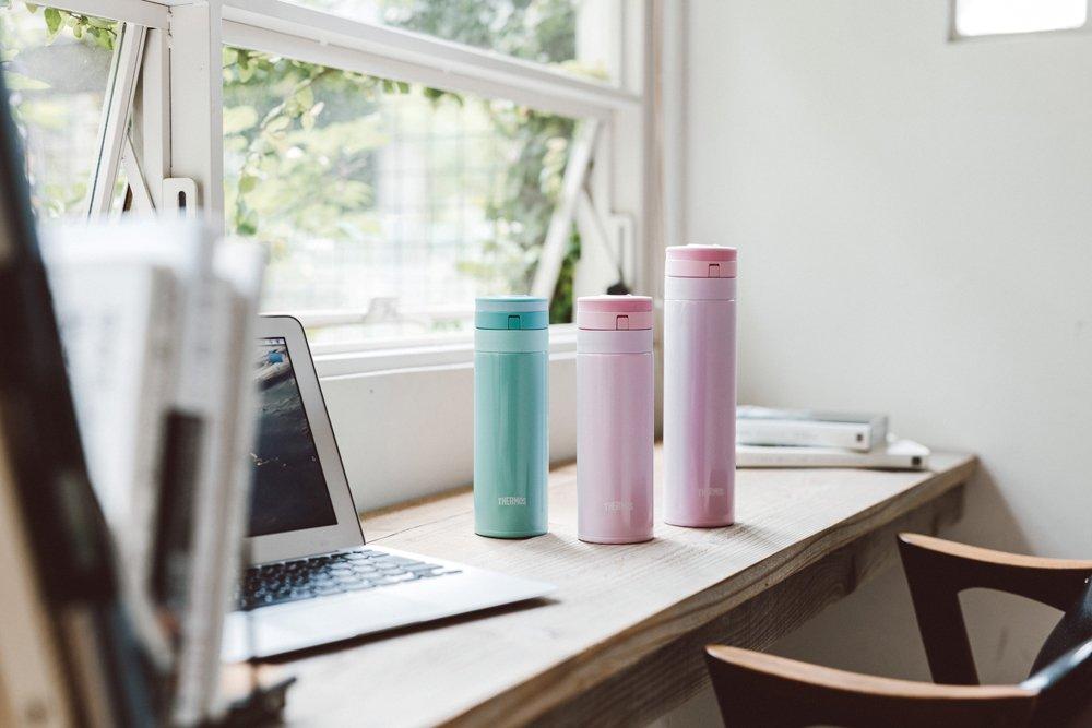 Thermos Water Bottle Vacuum Insulated Mobile Mug 350ml Pearl Pink PRP JNS-351