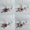 Alloy Swords Heart Necklace for Couples Handmade Collarbone Chain Jewelry for Dates Anniversaries and Everyday Fashion