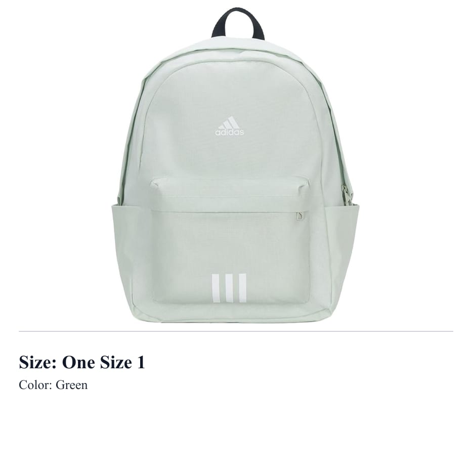 Adidas Fabric Backpack Unisex Green KC9896