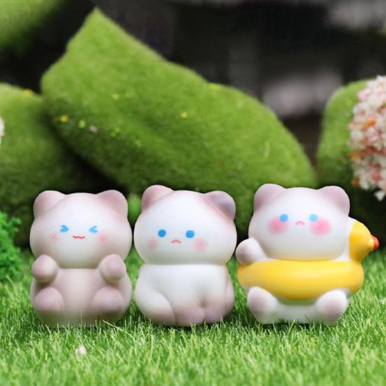 Mini Figurine de Chat en Résine Micro Statue de Chat Cartoon Animaux Minuscules Artisanat pour Paysage de Mousse DIY Maison de Poupées Décor de Jardin Gâteau d'Anniversaire