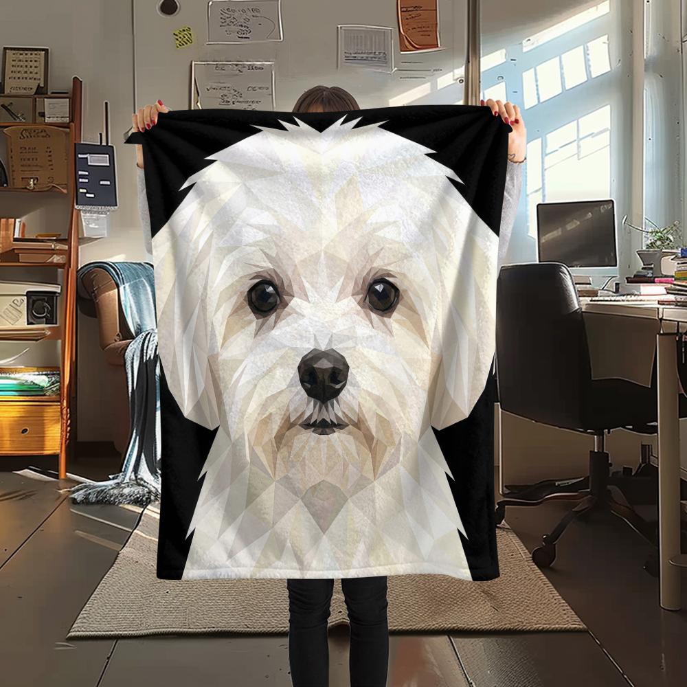 Animal avatar puppy kitten Print Flannel Blanket,High quality Comfortable for All Seasons,Home Decor,Warmth and Comfort,Perfect for Christmas Gifts