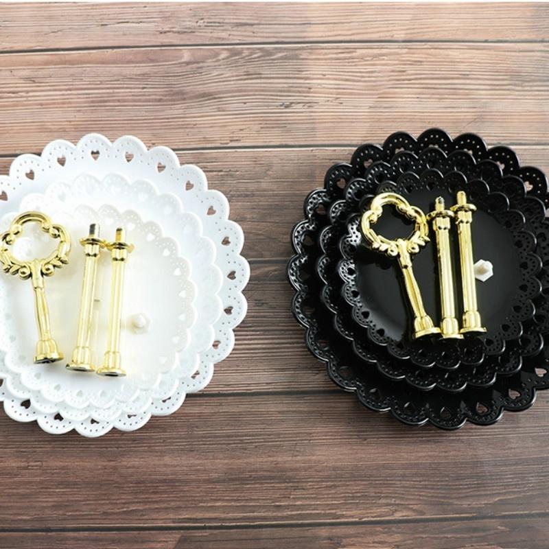 Petal Plastic Fruit Plate Three-layer Snack Rack Dried Fruit Plate Multi-layer Fruit Plate Dessert C