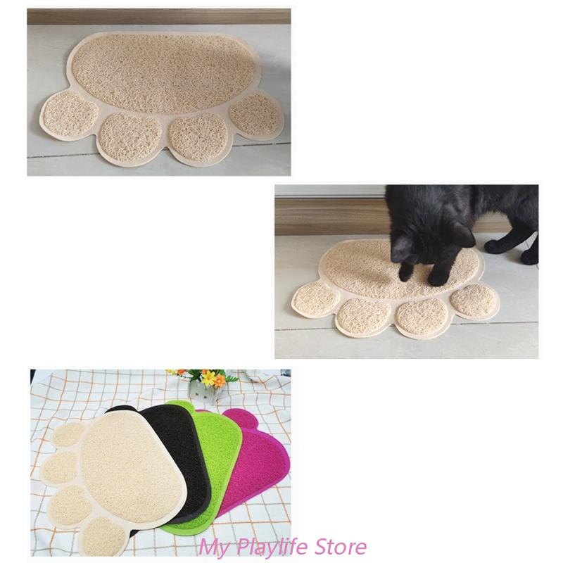Haustier Katze Streumatte Pfotenabdruck Fressnapf Platzset Katzenbett Pads Rutschfest Wasserdicht Streumatten Katzenzubehör Teppichmatte