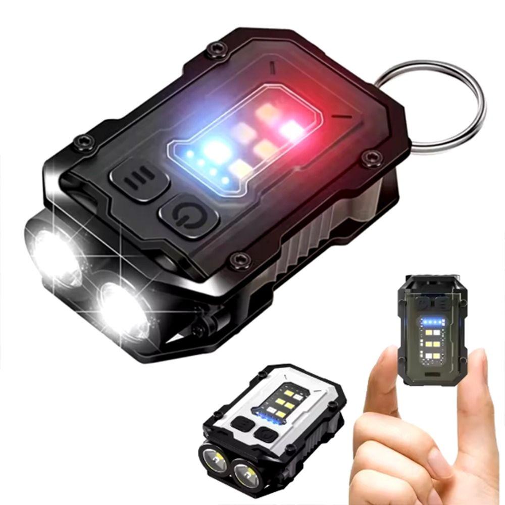 LED+COB Mini Flashlight with Back Clip Torch Lamp Durable Portable Work Light  Outdoor Camping