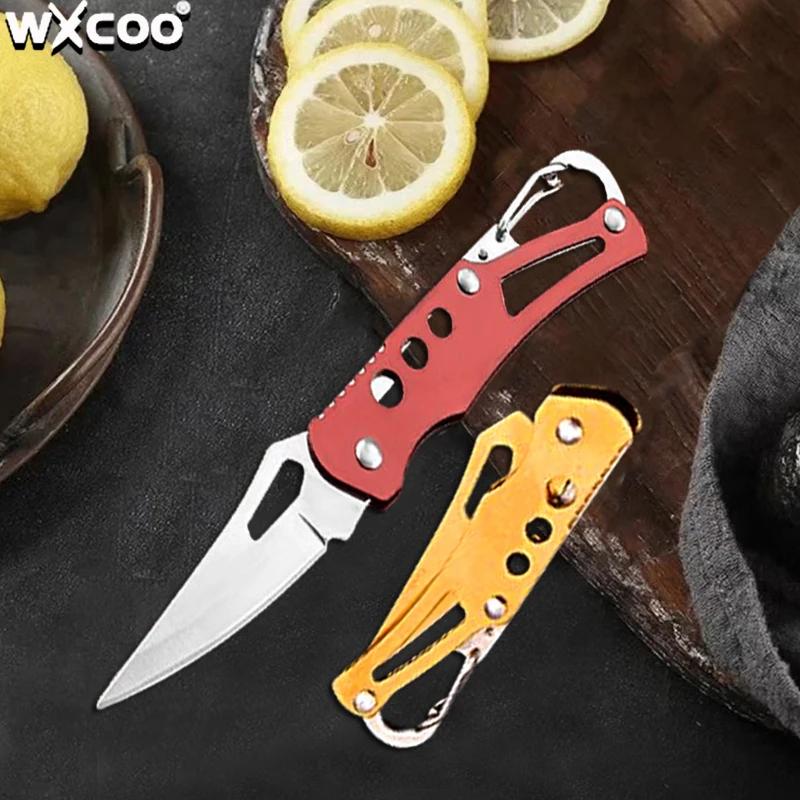 WXCOO Fruit Folding Knife Non-slip handle Kitchen Knife for Cooking Tools Multifunctional Fruit Pocket Knife Meat Cleaver