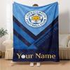 Name Custom Leicester City FC Print Flannel Blanket High Quality Warm Comfortable Cover for All Seasons Perfect for Gifts Home Decor