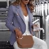 Damskie marynarki eleganckie codzienne z długim rękawem otwarte z przodu marynarki kurtki praca biuro biznes guzik jednolity garnitur kurtka