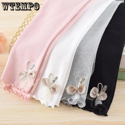 Girls' Leggings Elastic Pants Versatile Long Pants Contrast Color Lady Sweet Spring and Autumn Pants Inside and Outside