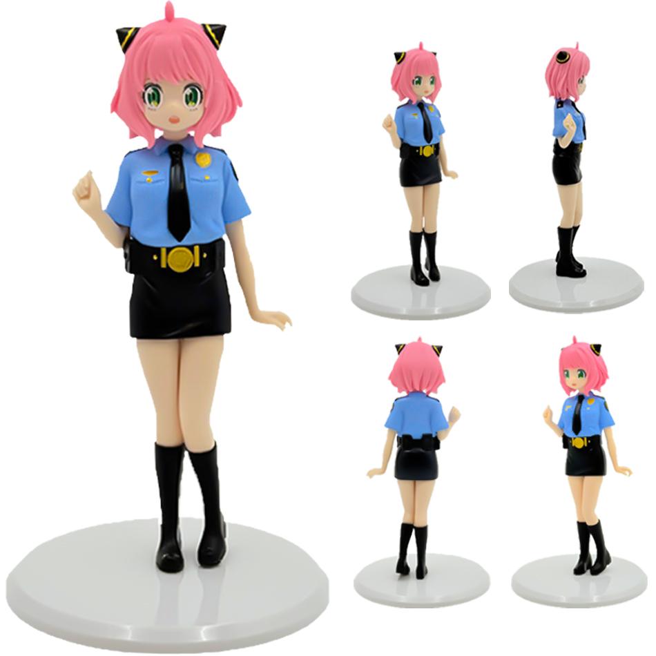 20-21cm Anime Figurine SPY×FAMILY Bunny Girl Police Uniform Anya Forger Action Model Pvc Toy Collection Desktop Accessories Gift