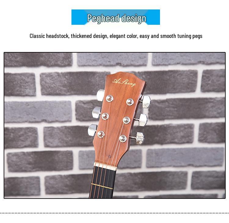 Bright Matte 41-Inch Folk Guitar - Perfect for Beginners