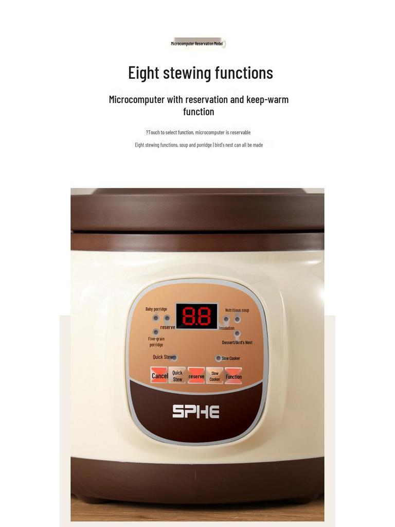 Carefully Selected Multifunctional Purple Clay Electric Slow Cooker: Automatic Soup, Stew, and Porridge Pot