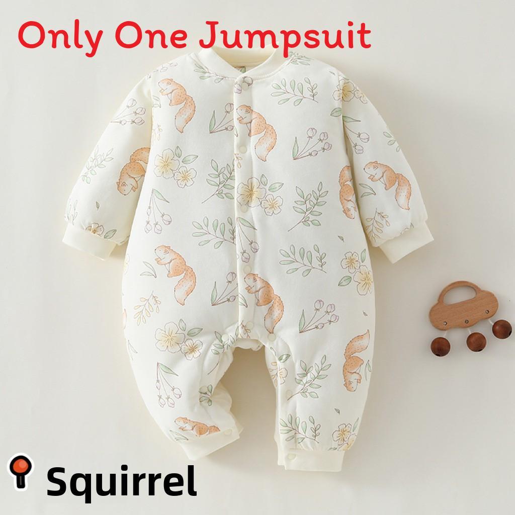 Baby Winter Cotton Romper With Thickened Insulated Fabric For Newborn Boys Girls