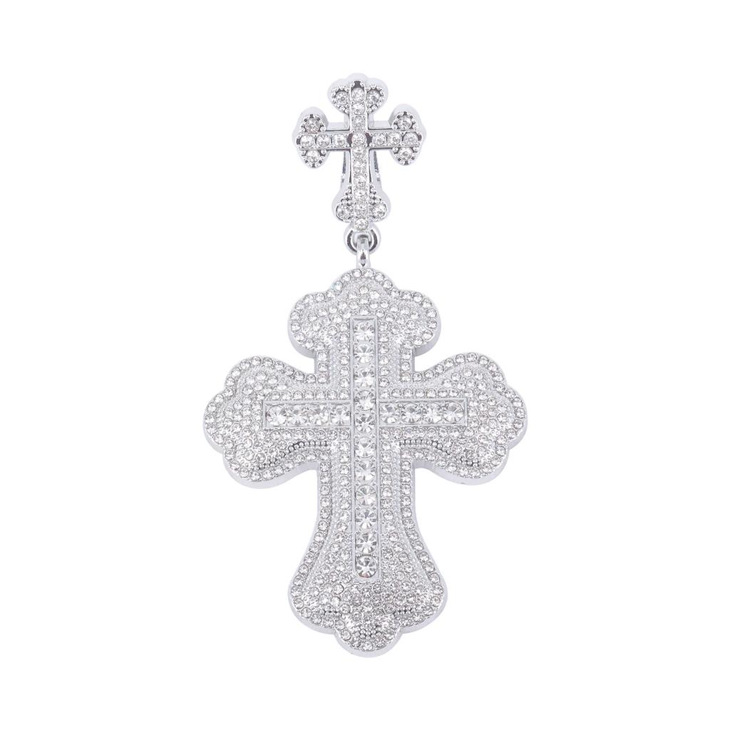 Temu Hot Sale Inlaid Diamond Cross Pendant Hiphop Punk Street Cool Hip Hop Fashion Accessories