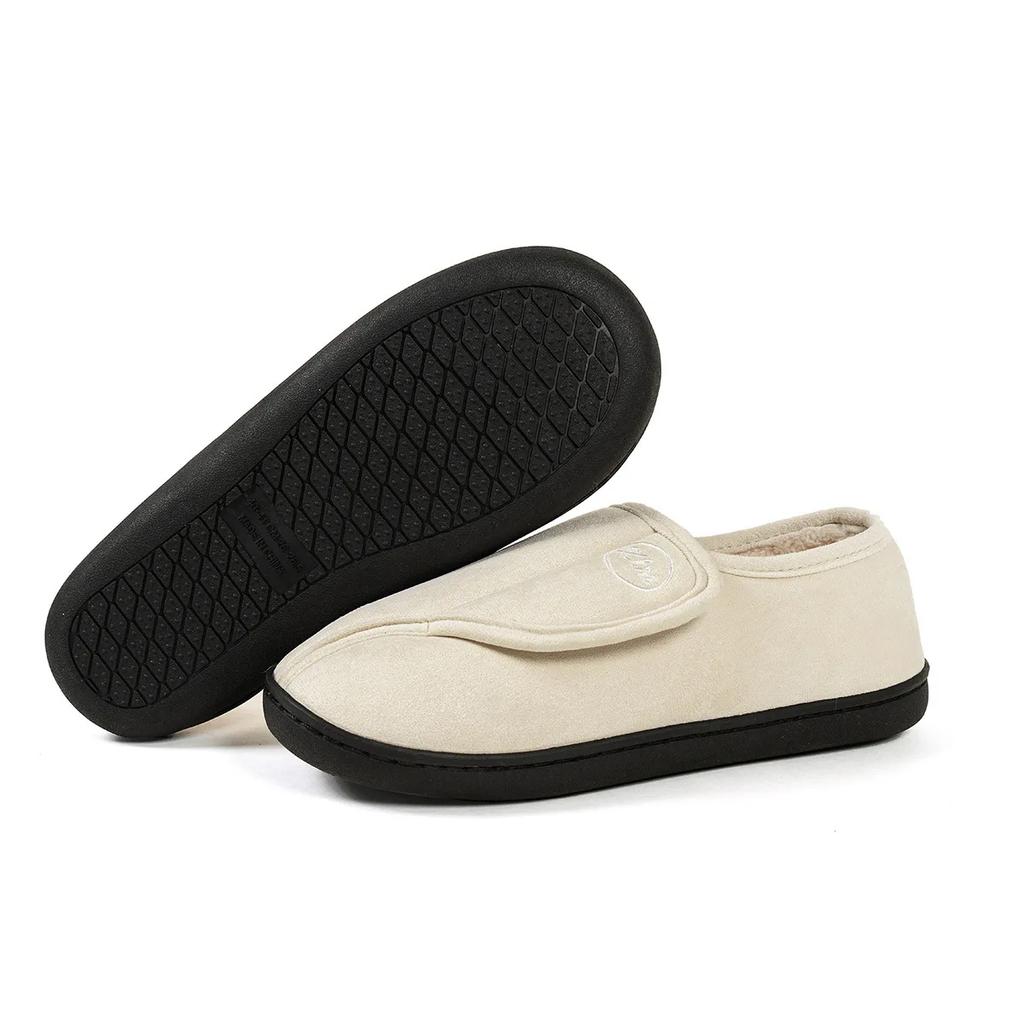 Comwarm Winter Women Fur Shoes Home Plush Cotton Shoes Men Indoor Unisex Warm Shoes Adjustable Outdoor Soft Non-Slip Fuzzy Shoes