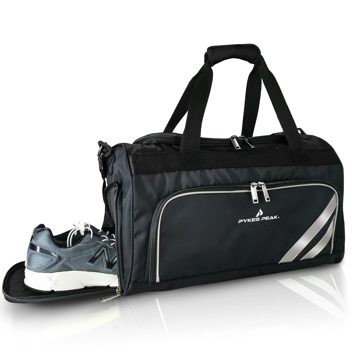 

[PYKES PEAK] Boston Bag 40L Спортивная сумка для гольфа Спортивная дорожная сумка большой емкости Водонепроницаемая [с карманом для обуви] Мужская женская