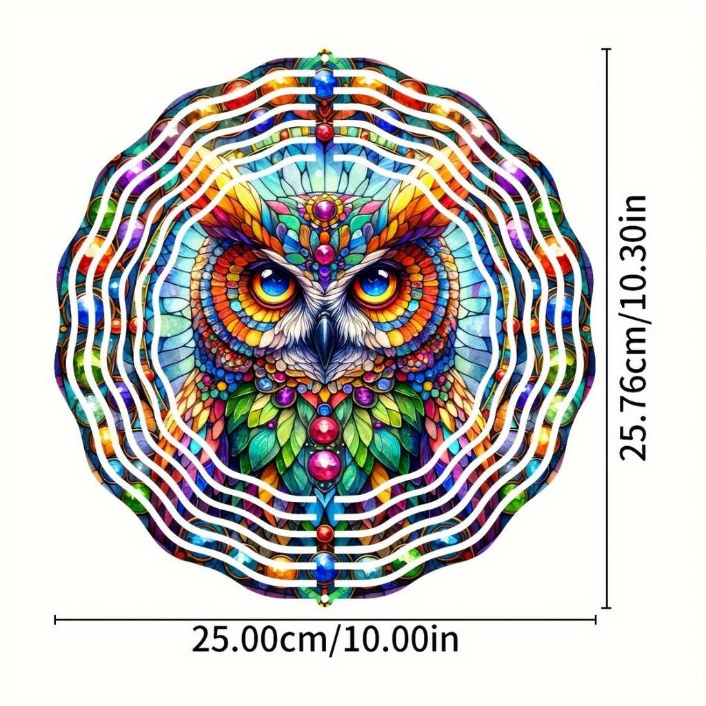 Enchanting, Charming Owl Metal Wind Spinner - Perfect Gift for Women, Mom, Grandma, Wife | 25.4cm Indoor/Outdoor Decor | Ideal Christmas Ornament
