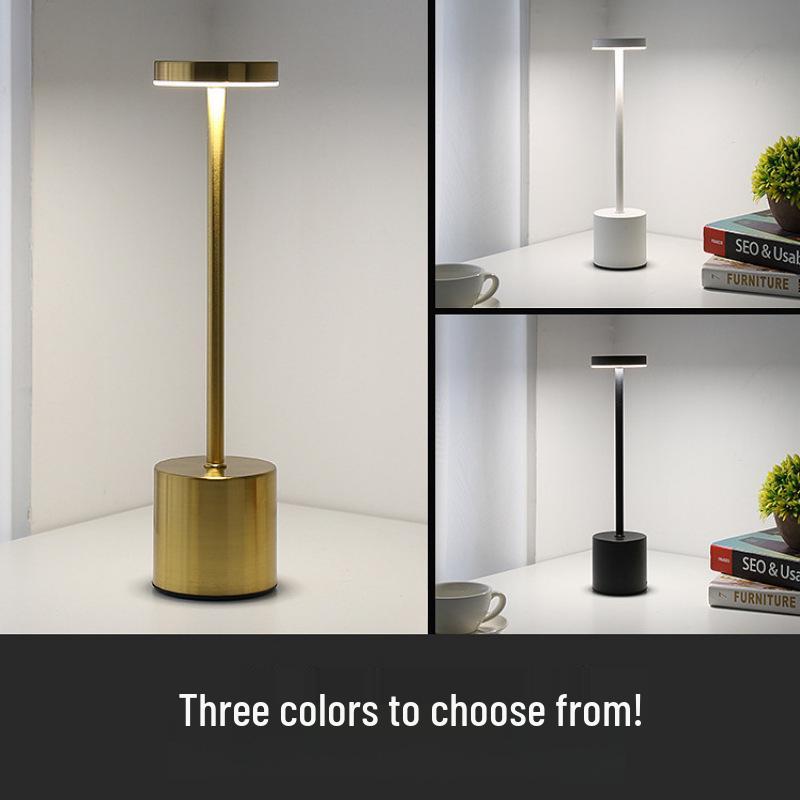 Minimalist I-shaped LED Table Lamp - Rechargeable Touch Metal Design for a Japanese Ambiance