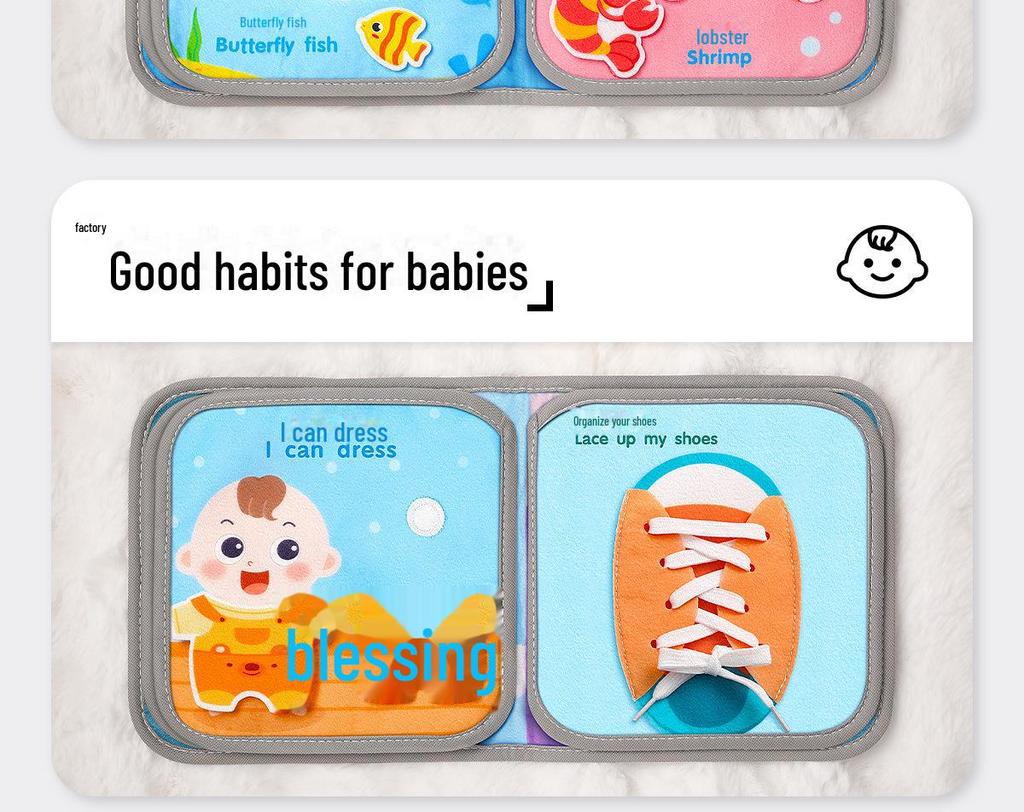 Tear-Resistant Baby Cloth Book: Chewable & Durable for Infants 0-3 Years, Early Learning Quiet Book.