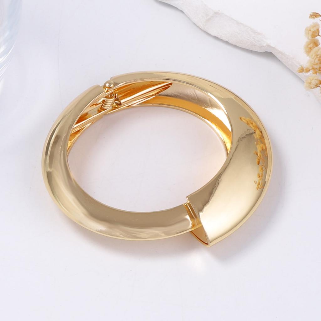 European and American Light Luxury High-grade Cold Wind Design Glossy Alloy Irregular Asymmetric Ring Spring Bracelet