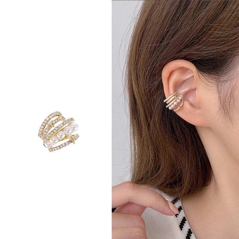 Pearl-style Ear Clips Without Ear Holes - Versatile and Elegant Ear Bone Clips for Women's Earrings