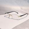 8pcs Ultra-Light Rimless Reading Glasses for Men & Women - Anti-Blue Light, Fashionable Rectangle Design