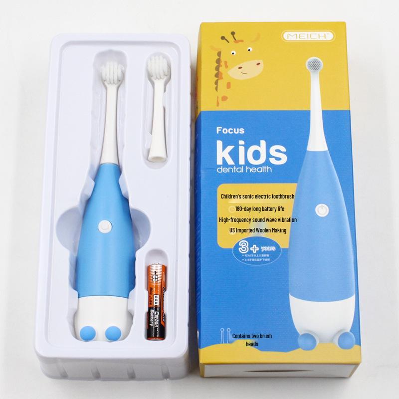 Children's Sonic Electric Toothbrush with Soft Bristles - Cartoon Design, Waterproof, Smart Features