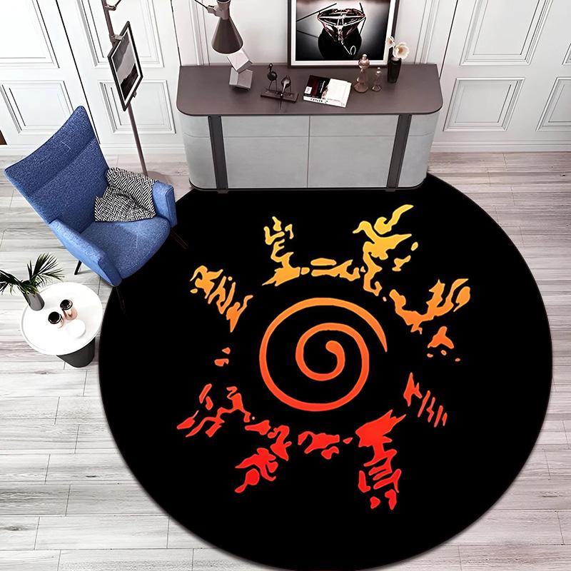Berühmter Cartoon NARUTO Protagonist Uzumaki Naruto runder Teppich weiche Heimdekoration rutschfeste Fußmatte Outdoor Picknickmatte Teppich M6