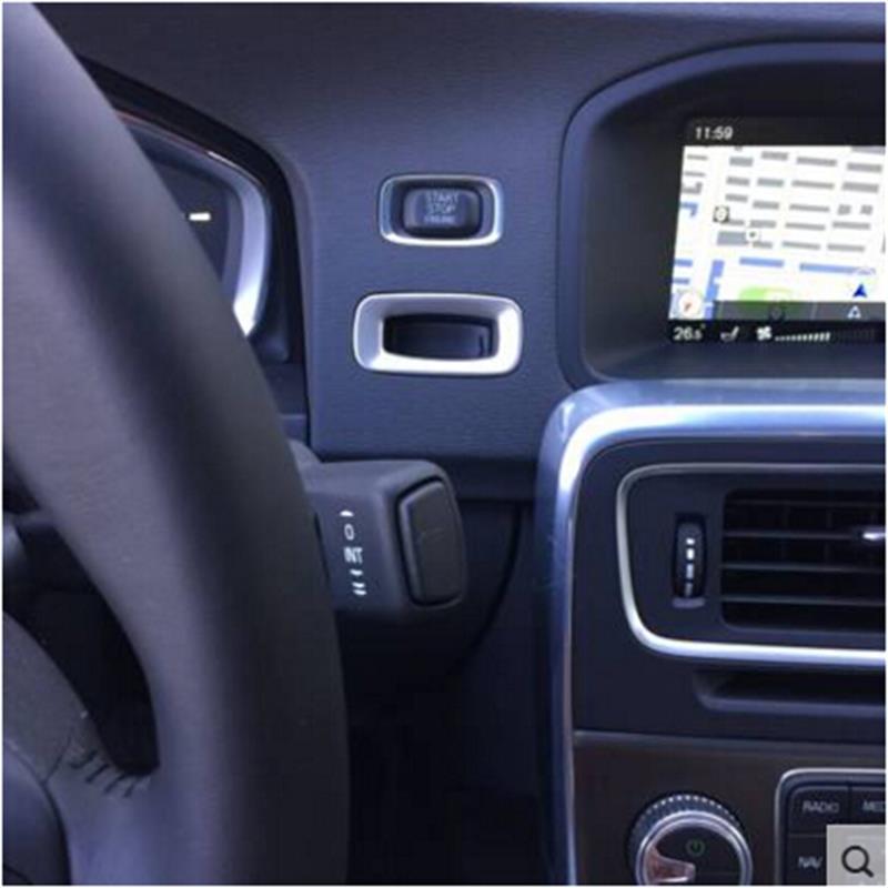 Spezielle Auto Innenraum Schlüssellochblende Dekorabdeckung Zierleiste Edelstahlstreifen Schlüsselanhänger 3D-Aufkleber für Volvo S60 V60