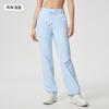 High Waist Loose Trousers Women's Ice-feeling Quick-drying Casual Woven Sweatpants Running Two Wear Fitness Wide-leg Pants SS