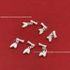 Sterling Silver 999 Bamboo Leaf Beaded Bracelet Spacer Beads for DIY Braided Rope Accessories
