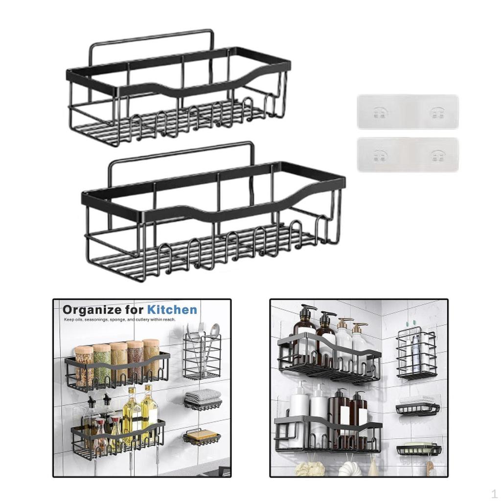 Bathroom Storage Shelf Modern Wall Mounted Shower for Kitchen Washbasin Dorm 2 Piece