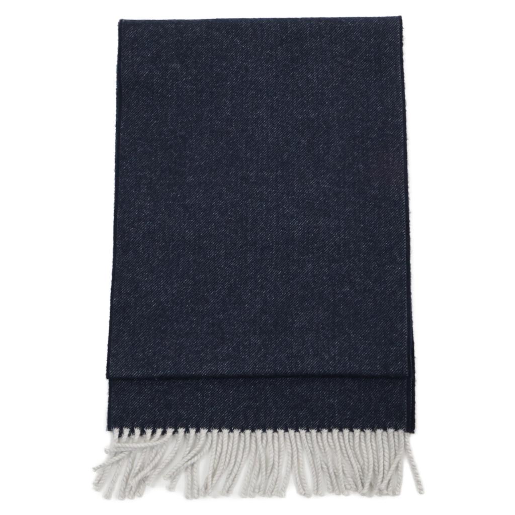 HERMES [Excellent condition/Domestic genuine] Pocket cargo cashmere Scarf IndigoUsed