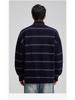 Retro Striped Men's Stand-Up Collar Knit Cardigan Sweater - Autumn Casual Loose Fit