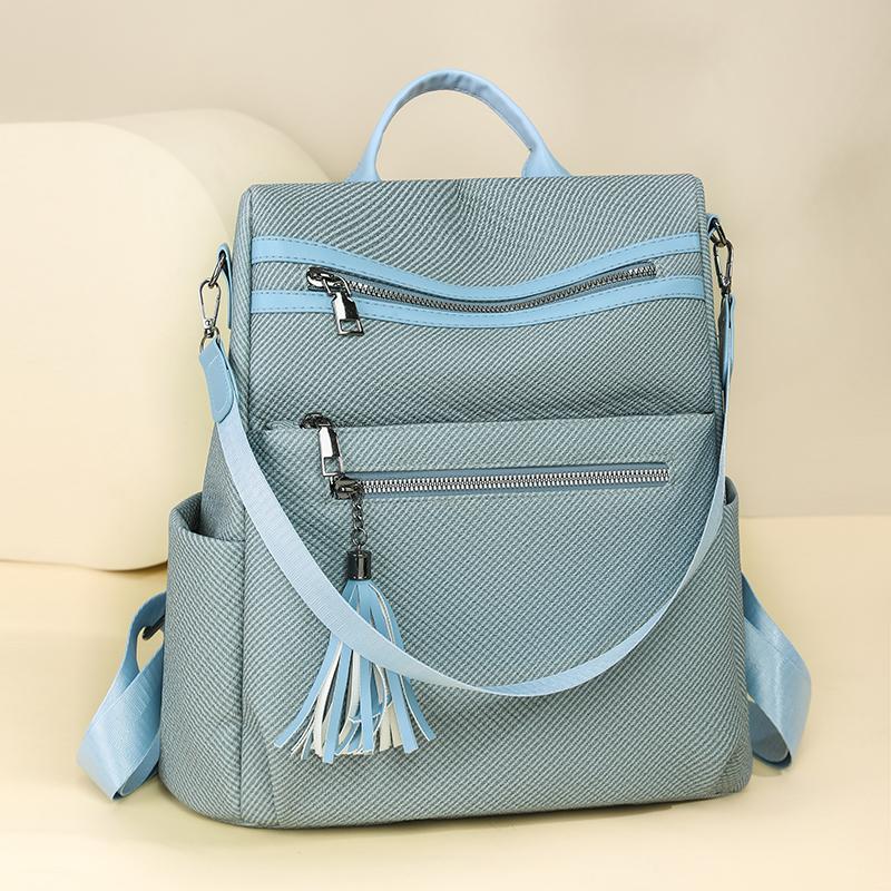 Women's Multi-Function Shoulder Bag Tassel Backpack
