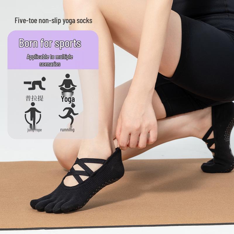 Korean Style Non-Slip Pilates Yoga Socks for Women - Trendy Five-Toe Indoor Fashion