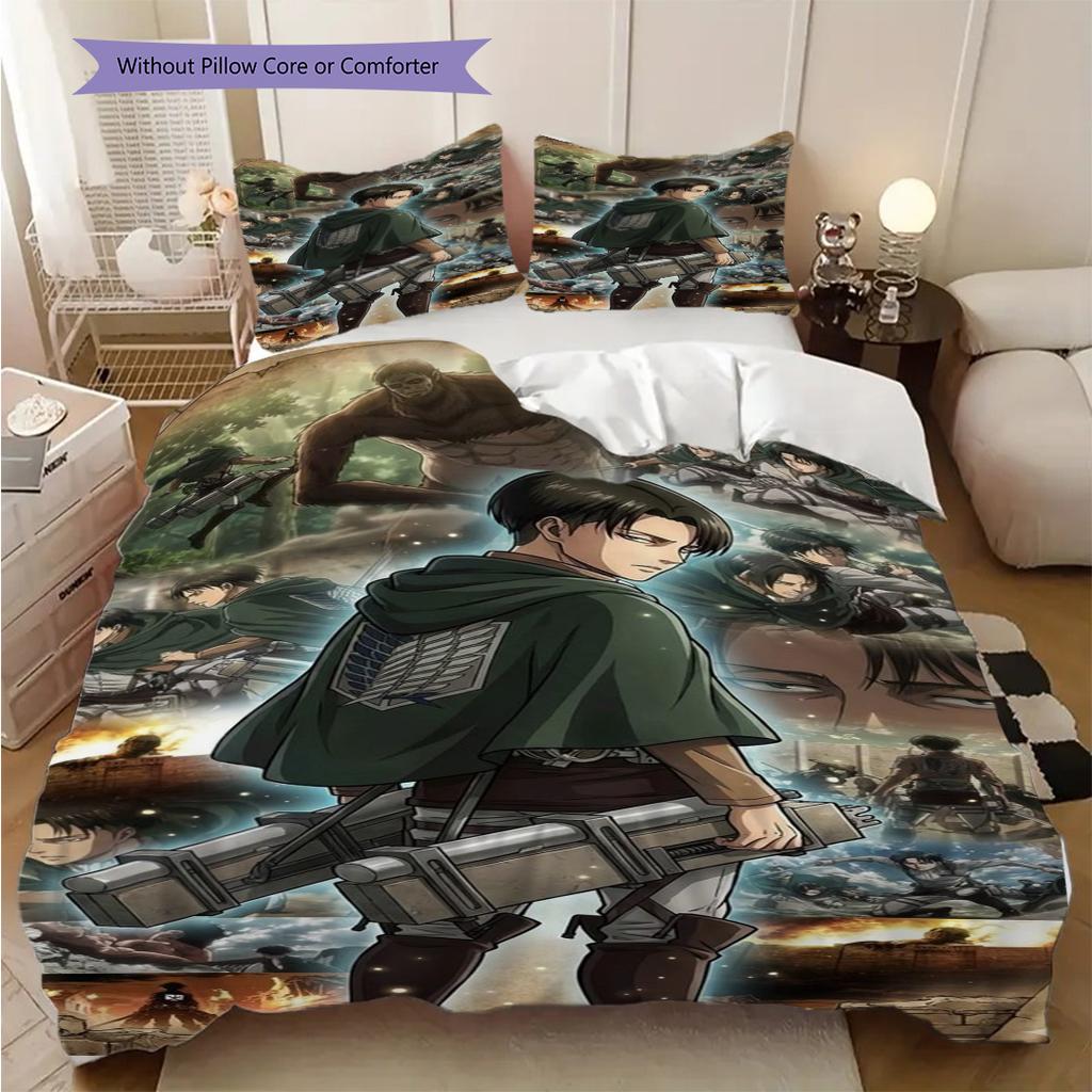 Attack Titan Set Bedding 1 Duvet Cover 2 Pillowcase Without Core Duvet Cover And Pillowcase Bedding Set Soft And Comfortable