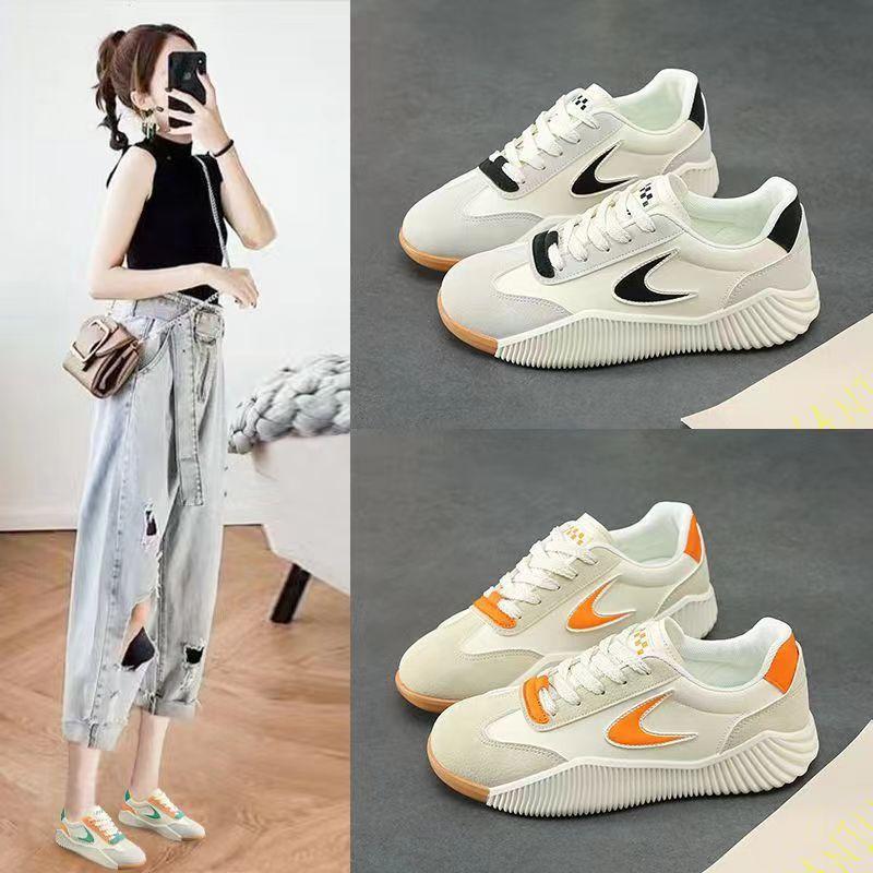 Spring casual women's shoes student leather shoes trend versatile soft baseplate shoes sports shoes walking