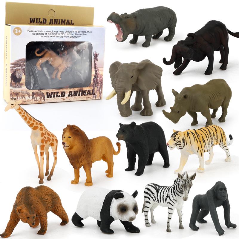 Children's Educational Learning Cards: 12 Types of Hand-Painted Dinosaur and Marine Animal Models