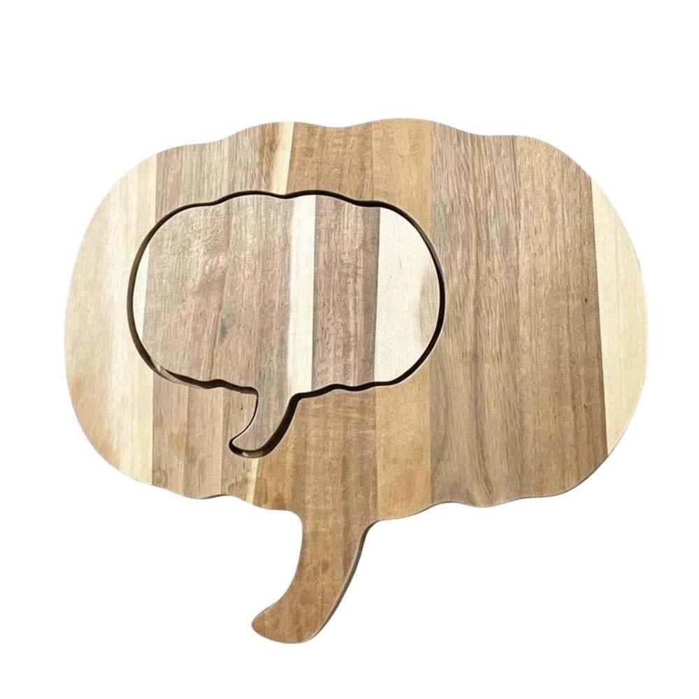 1pair Solid Wood Pumpkin Cutting Board Pumpkin Shaped Natural Color Ghost Serving Tray Smooth Edge Thick Design