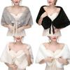 Bridal Faux Fur Cape Wedding Shawl Women Thick Warm Formal Dress Cover Up Winter