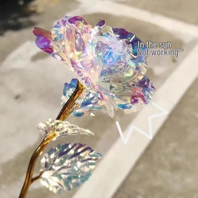 Glowing Starry Sky Gold Rose - Romantic Valentine's Gift for Wife, Girlfriend, or Best Friend's Birthday.